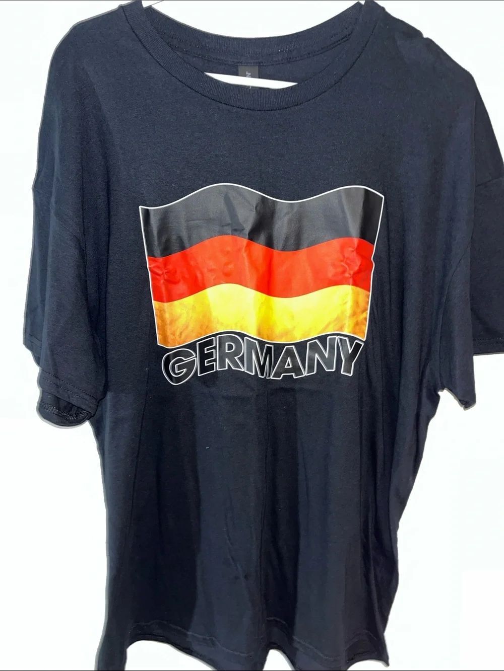 German Flag Wave Germany Black Brand New T Shirt Soccer World Cup XL Mens